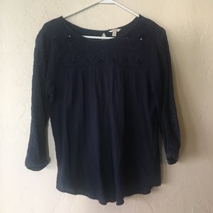 Navy blue vintage blouse